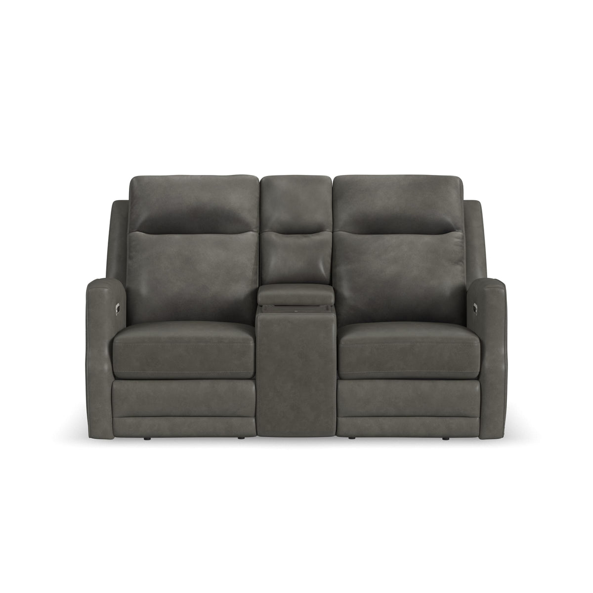 Flexsteel Maxwell Power Reclining Loveseat with Console, Power Headrests and Lumbar