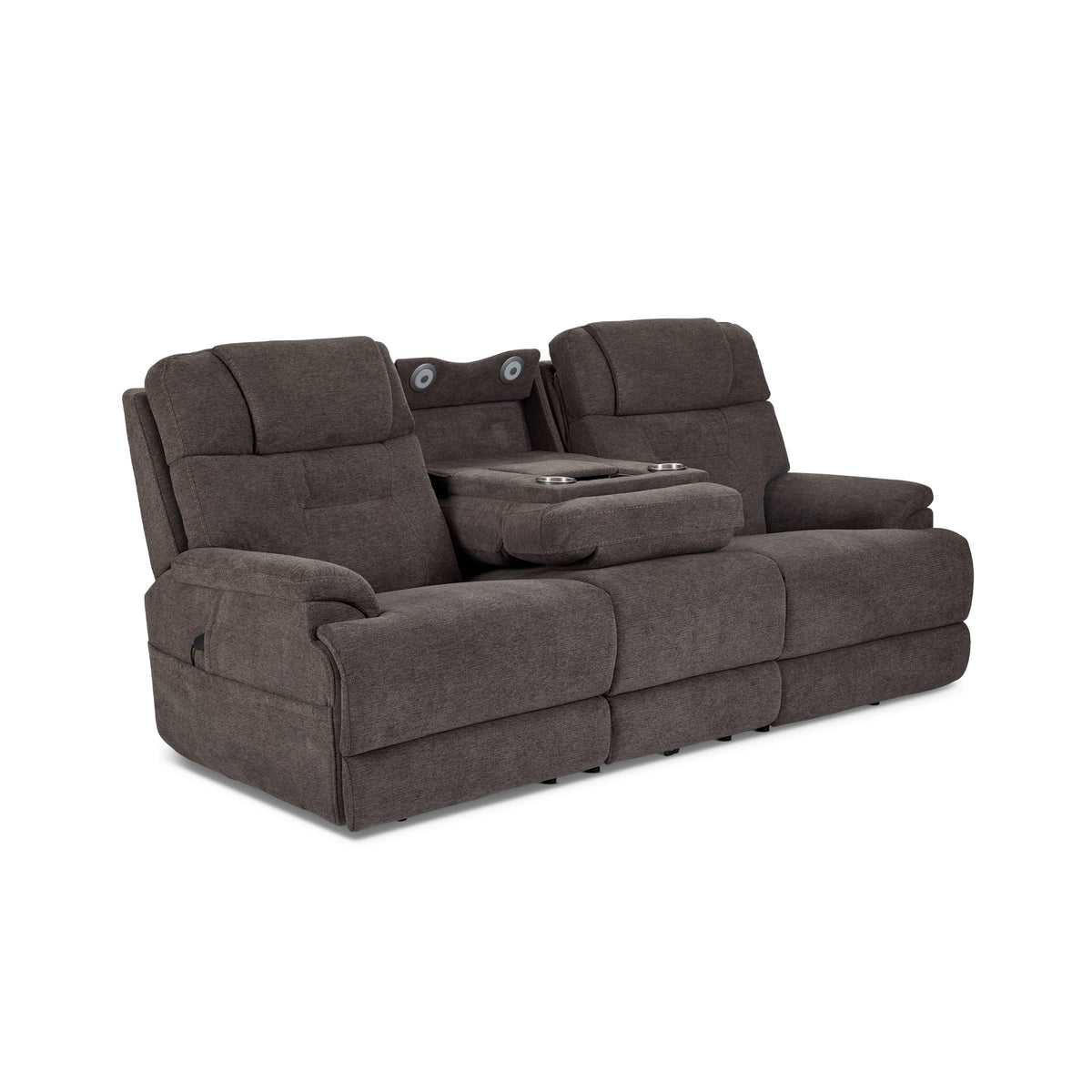 Flexsteel Zecliner Zofa Power Reclining Sofa with Console, Power Headrest, Lumbar, Heat & Massage
