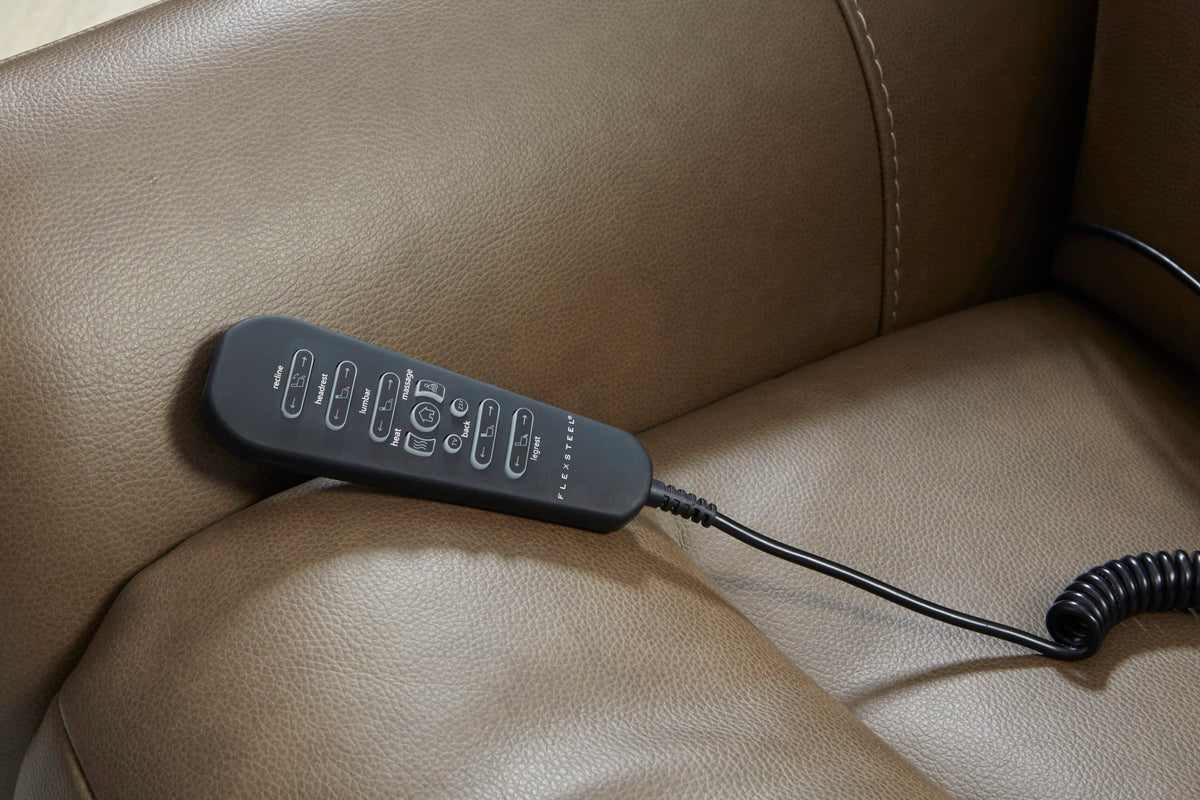 Flexsteel Artemis Power Rocking Recliner with Power Headrest, Lumbar, Heat & Massage