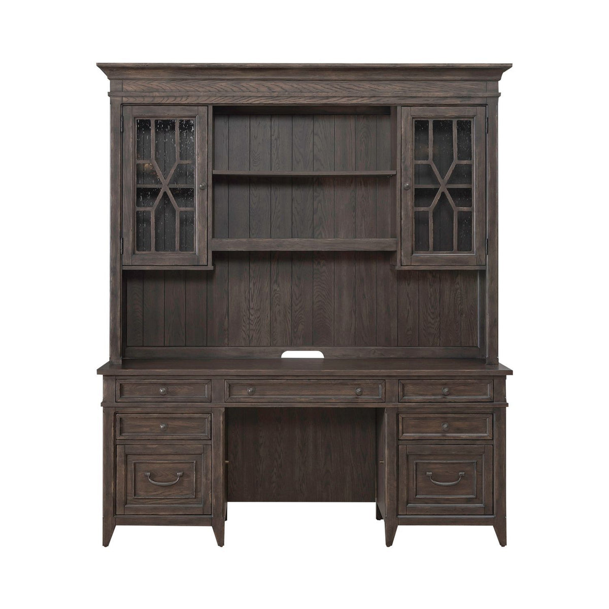 Paradise Valley - Credenza & Hutch - Saddle Brown