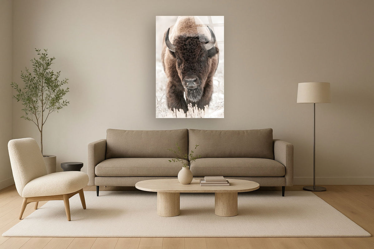 "Wild Majesty" Tempered Glass - Brown / White