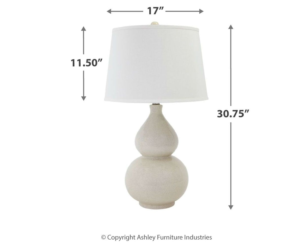 Saffi - Ceramic Table Lamp - Cream