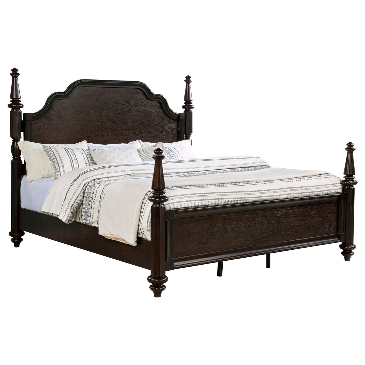 Andover 63-inch Four Poster Eastern King Bed Dark Oak