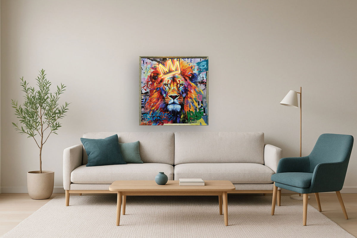Radiant Majesty - 33" x 33" Framed Wall Art - Orange