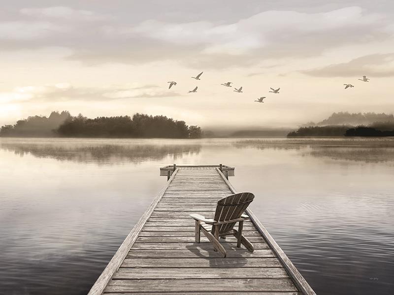 Peaceful Lake Day By Amber Sterling (Small) - Gray