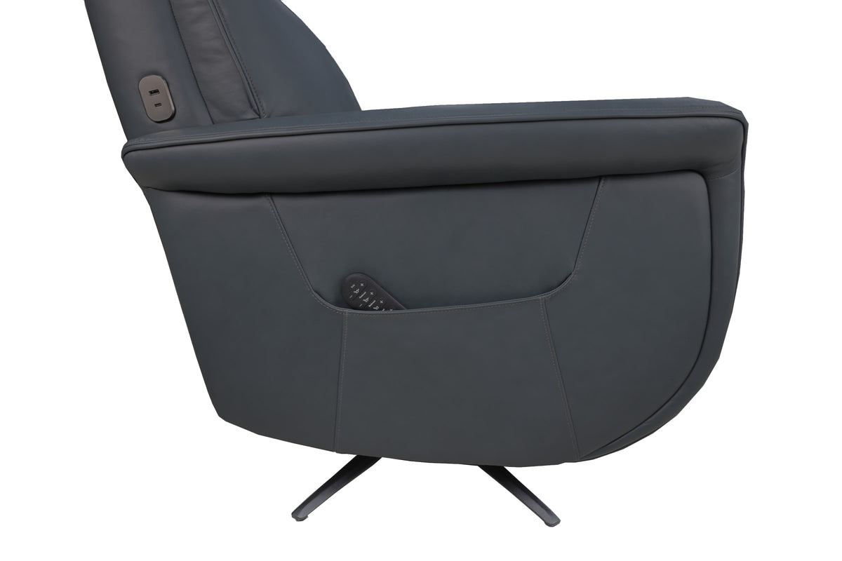 Flexsteel Haven Power Swivel Recliner with Power Headrest, Lumbar, Heat, Massage & Ventilation