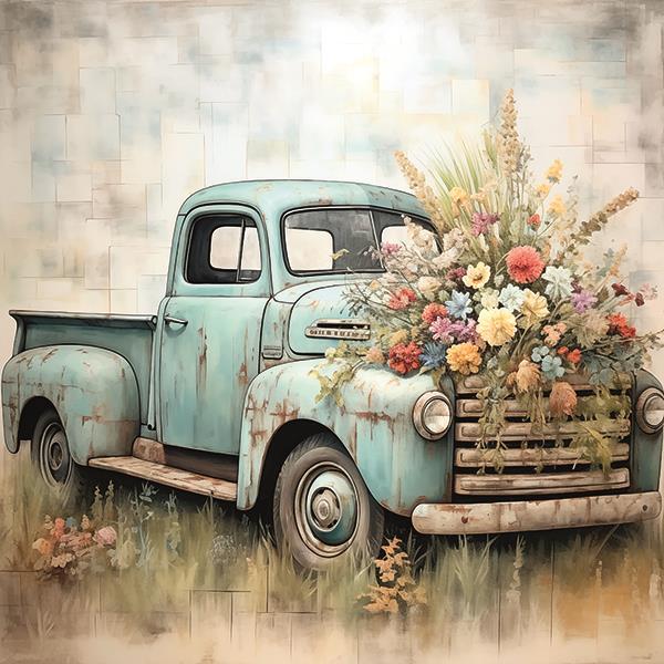 Petals And Pistons By Heidi Kuntz (Framed Small) - Beige