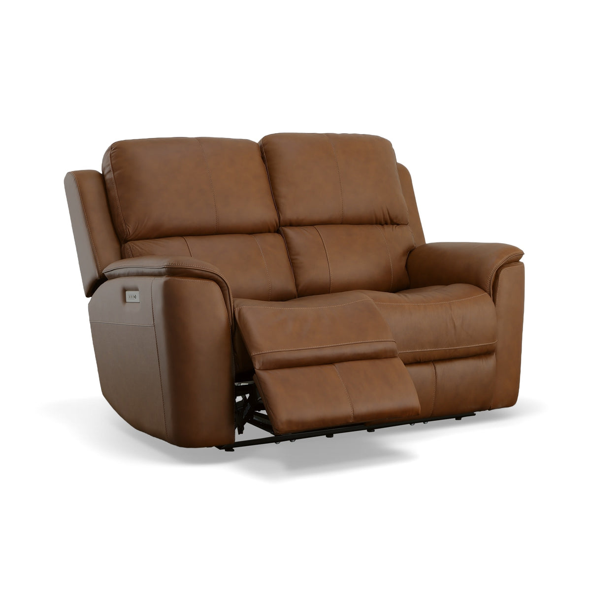 Flexsteel Henry Power Reclining Loveseat with Power Headrests & Lumbar