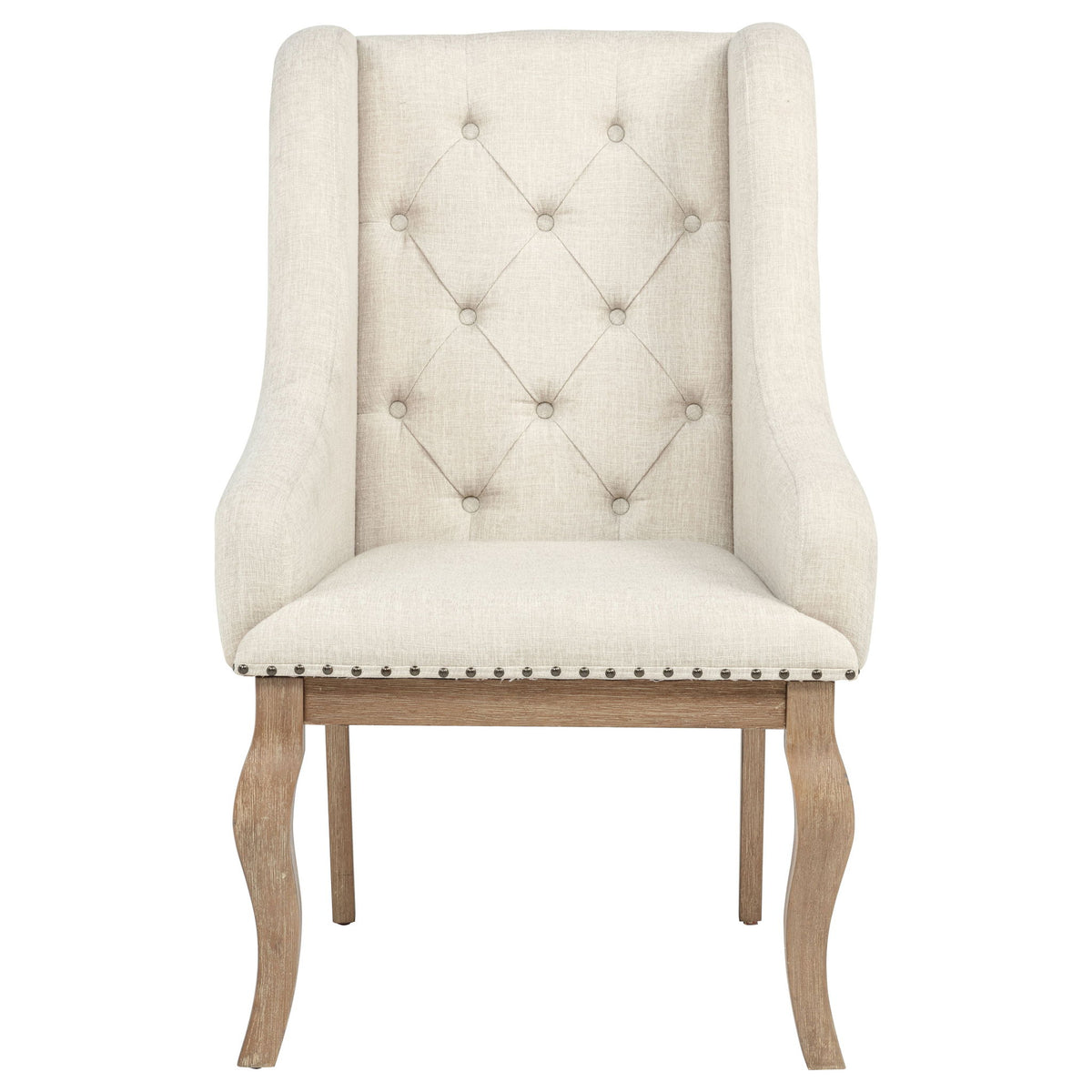 Brockway Upholstered Arm Chair Barley Brown (Set of 2)