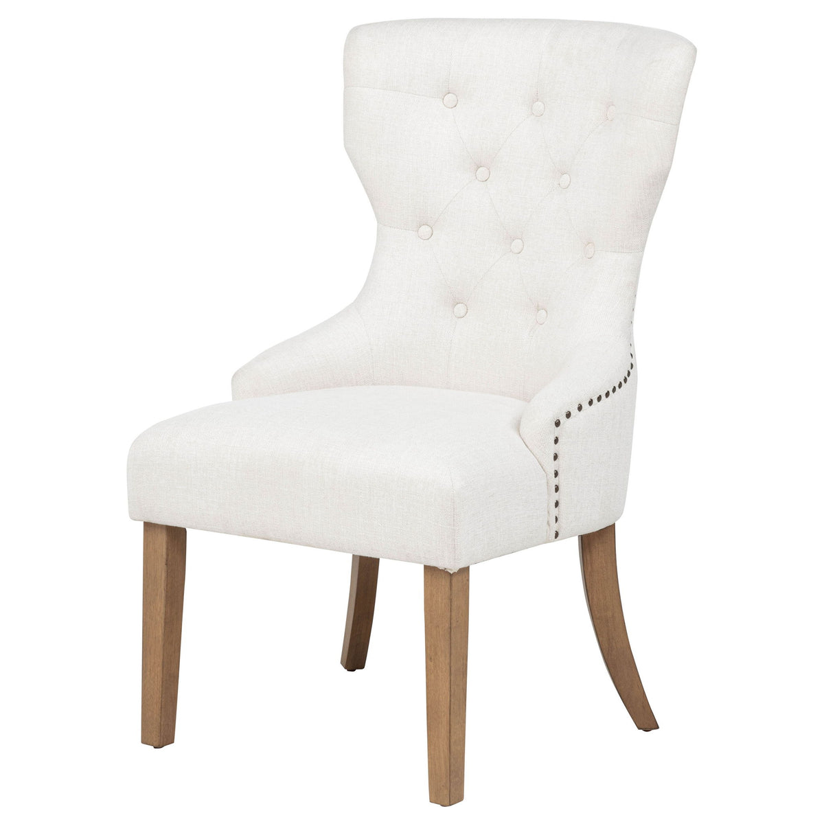 Baney Fabric Upholstered Dining Side Chair Beige and Rustic Grey