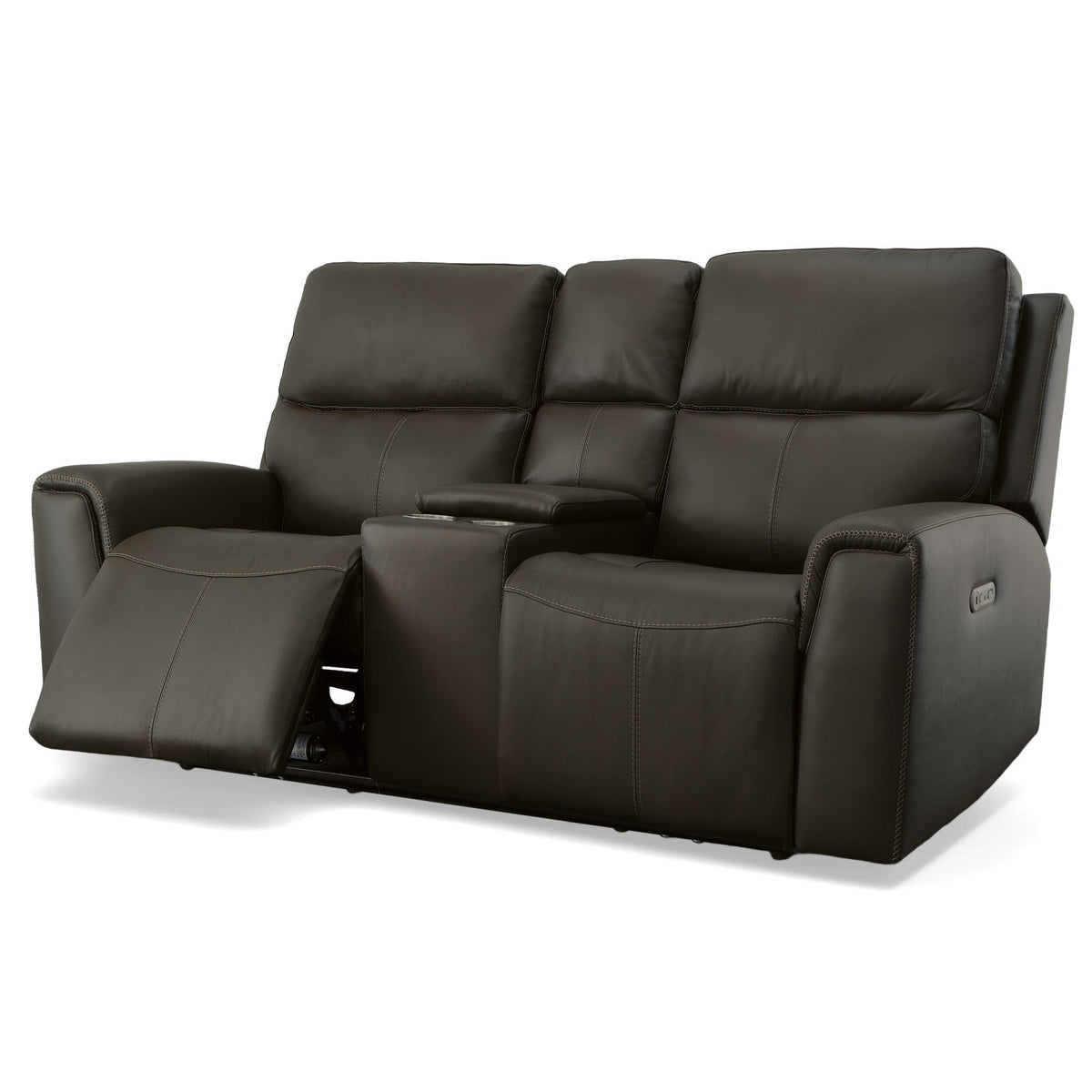 Flexsteel Jarvis Power Reclining Loveseat with Console & Power Headrests