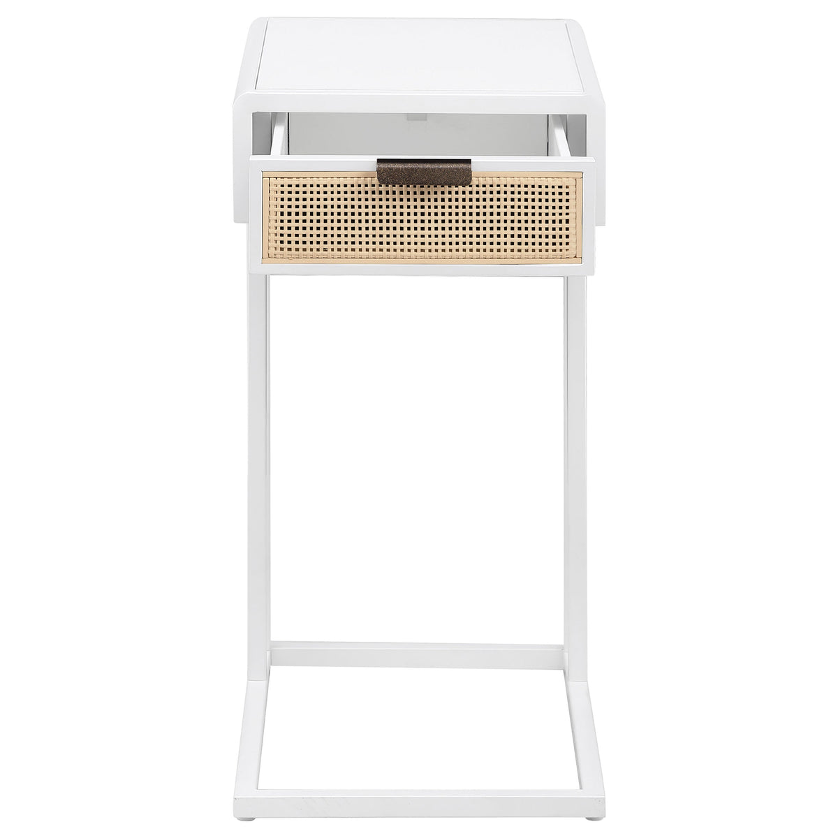 Amherst 1-drawer Radio Weave Cane Metal Side Table