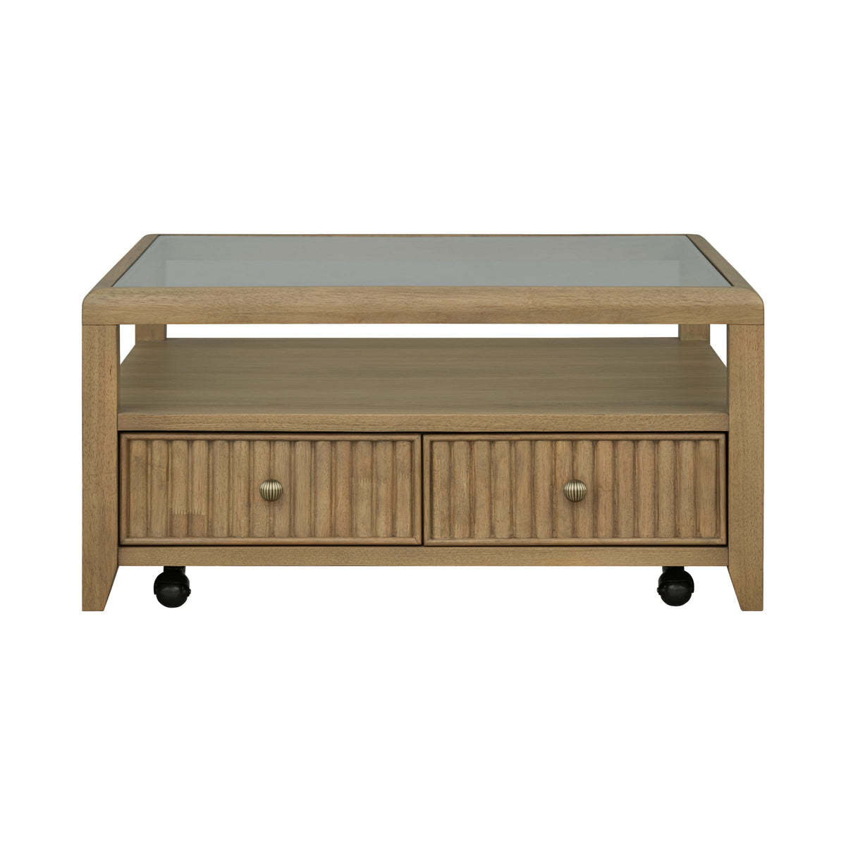 Flexsteel Reed Square Coffee Table with Casters