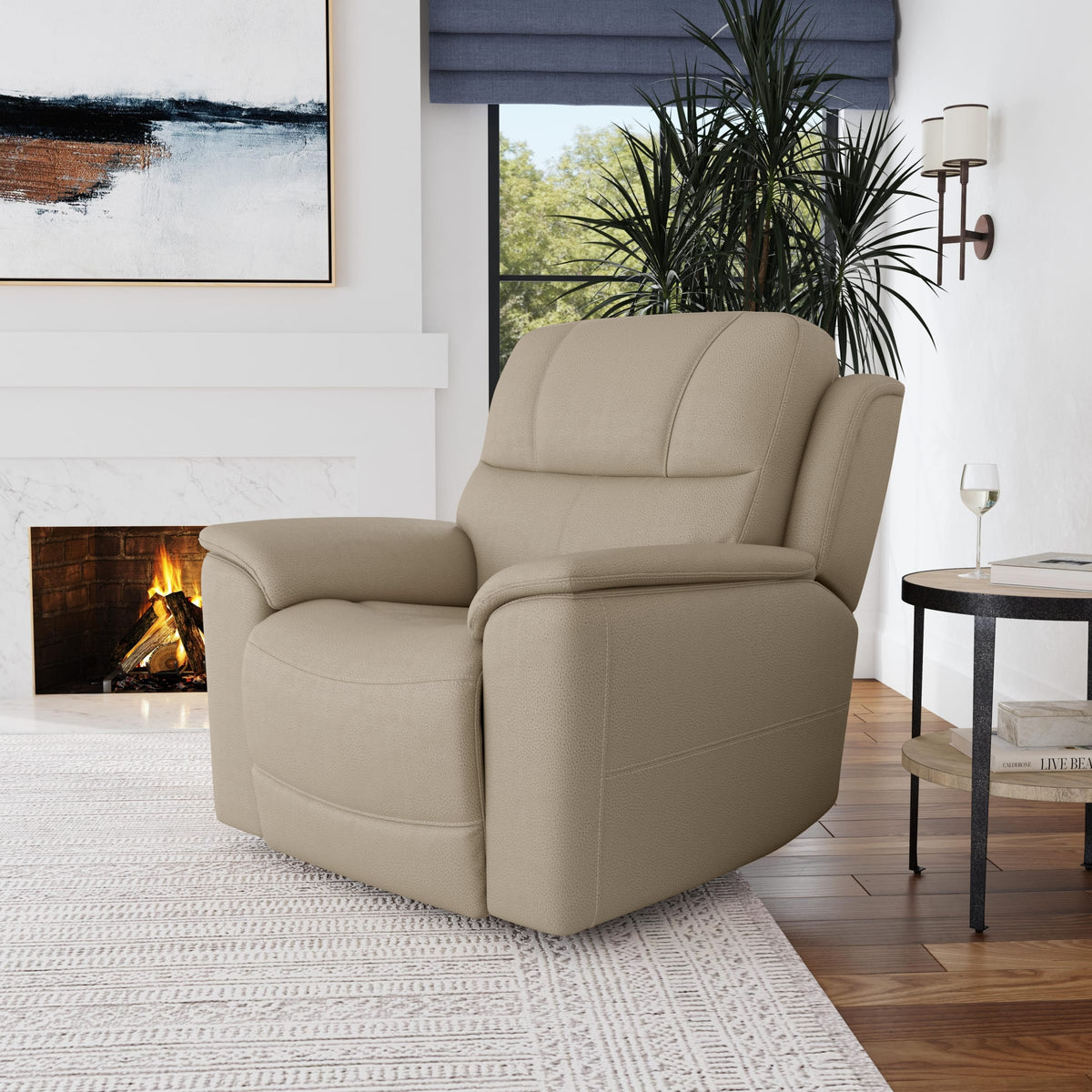 Flexsteel Crew Power Recliner with Power Headrest & Lumbar
