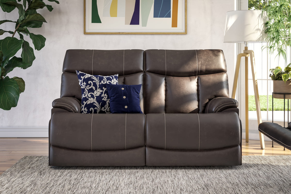 Flexsteel Clive Power Reclining Loveseat with Power Headrests & Lumbar