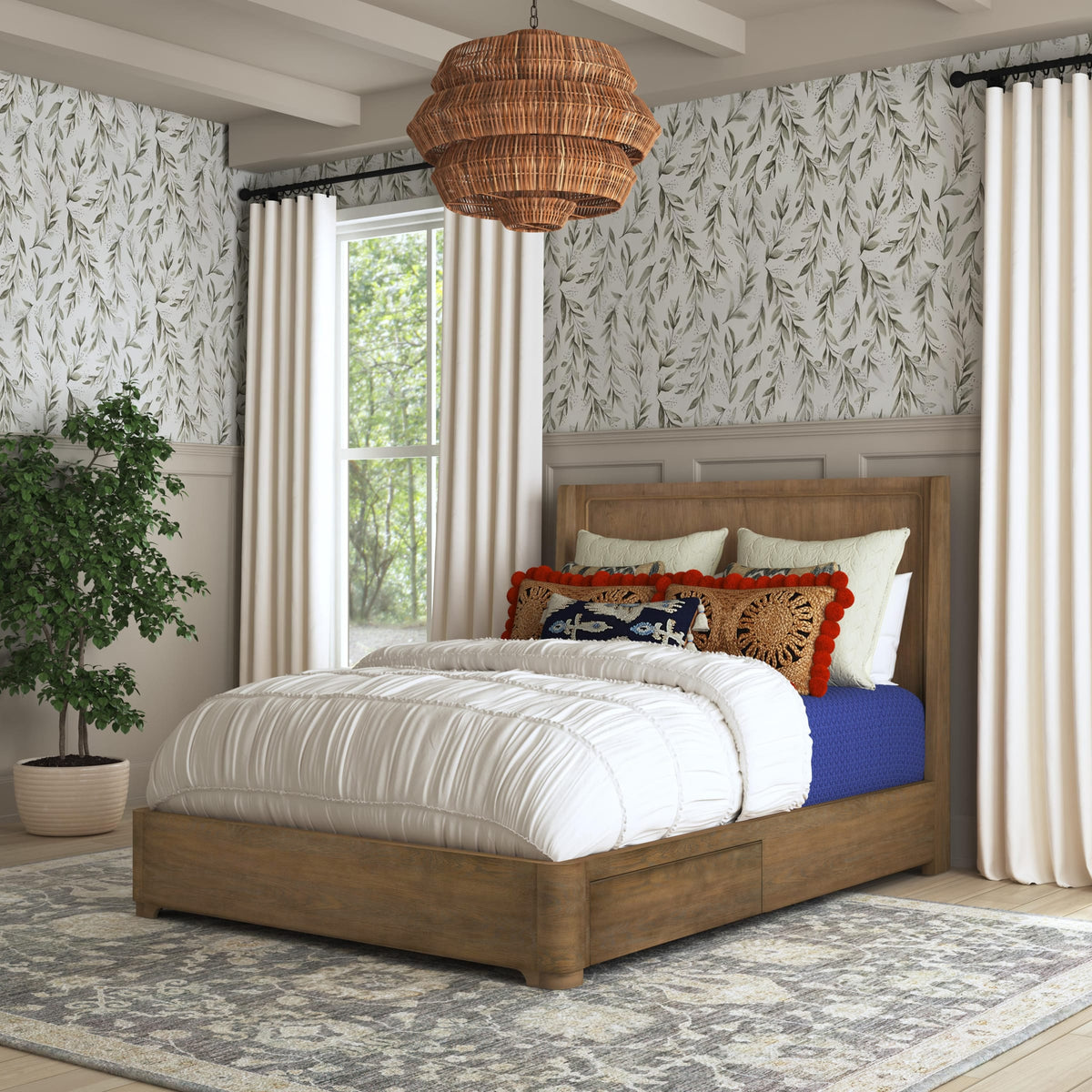 Flexsteel Normandy Queen Panel Storage Bed