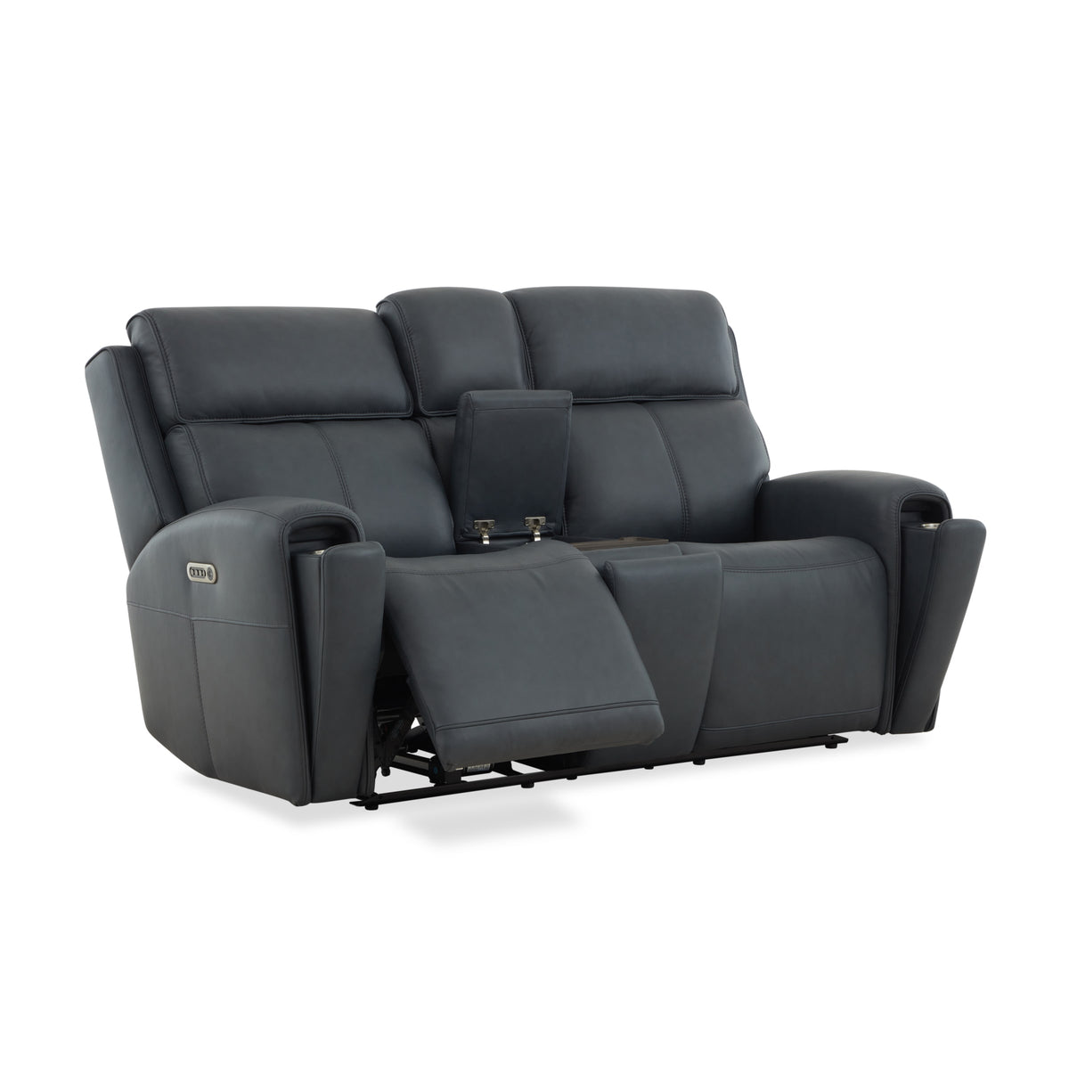 Flexsteel Warren Power Reclining Loveseat with Console, Power Headrest & Lumbar