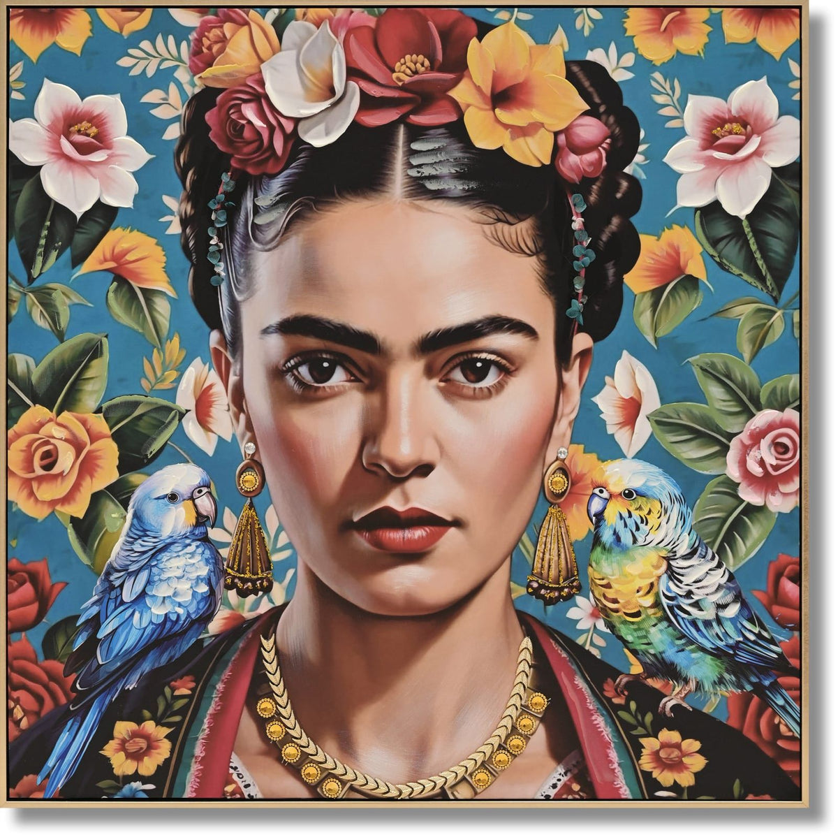 Vivid Gaze Reverie - 32" x 32" Framed Wall Art - Blue
