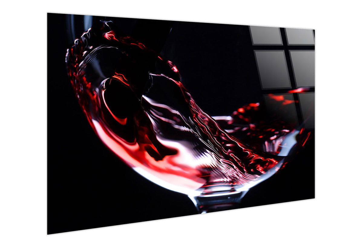 Crimson Pour Tempered Glass - Black / Red