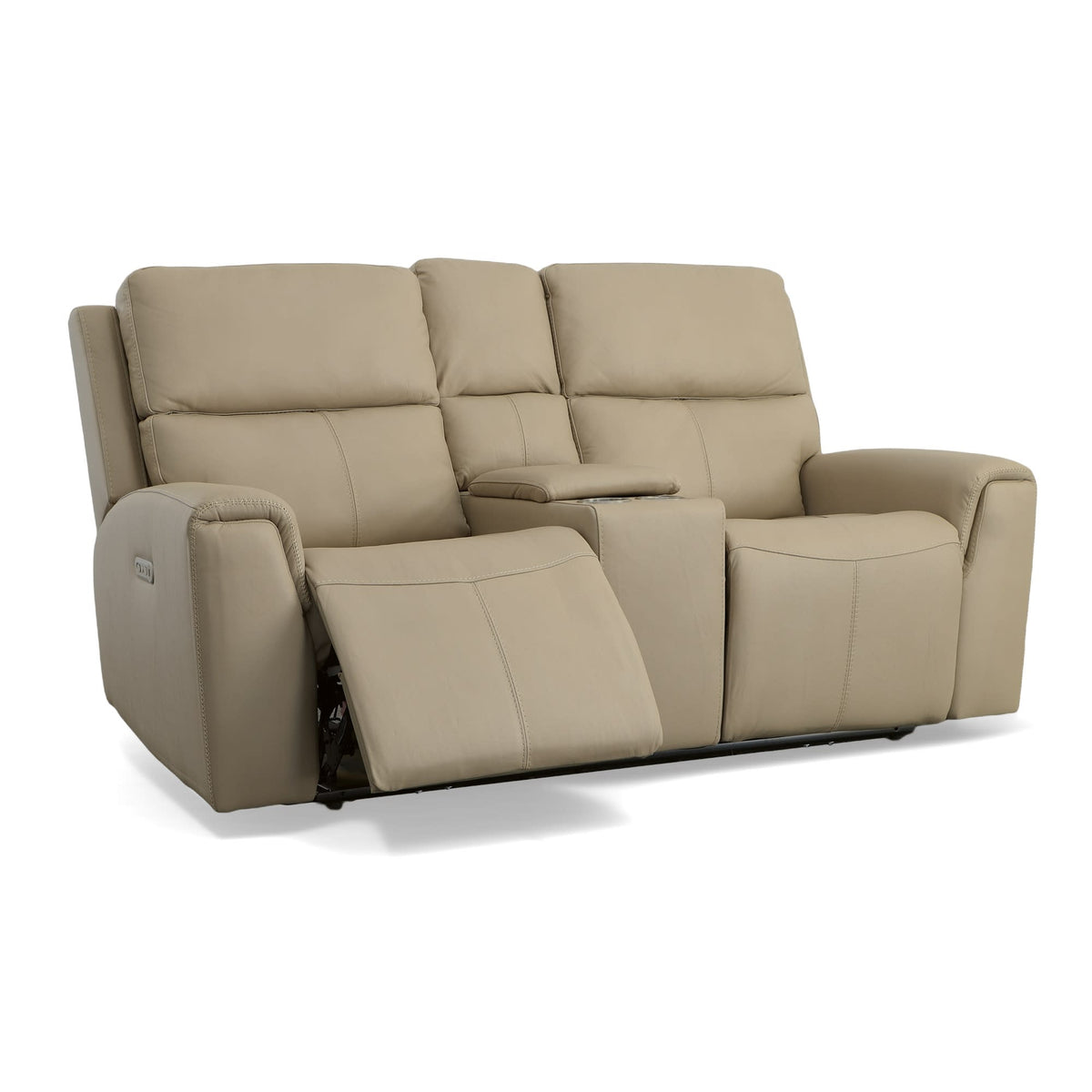 Flexsteel Jarvis Power Reclining Loveseat with Console & Power Headrests