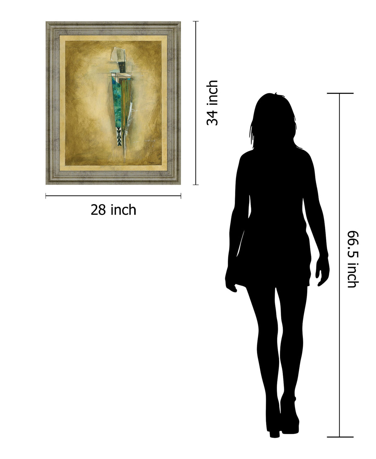 Golden Echo - 28" x 34" Framed Wall Art - Gold