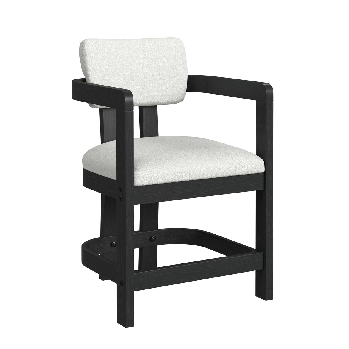 Portland - Arm Counter Stool (Set of 2) - Black / White