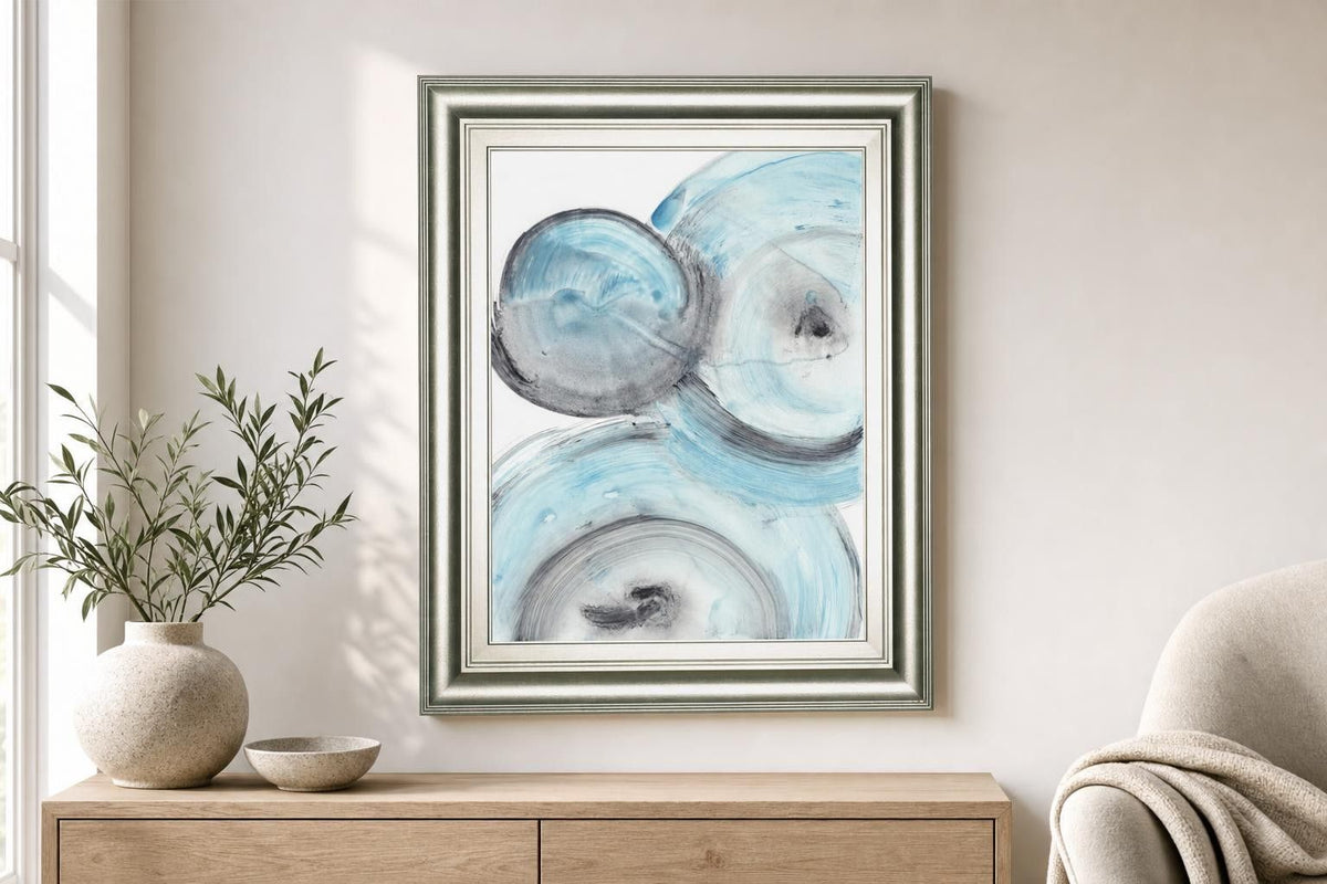 22x26 Ripple Effect IV By Ethan Harper - Light Blue