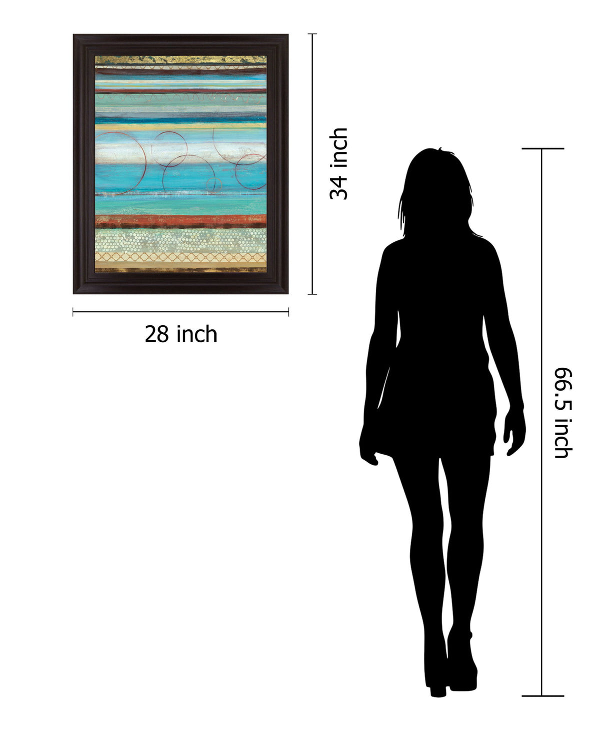 Azure Rhythm - 28" x 34" Framed Wall Art - Light Blue