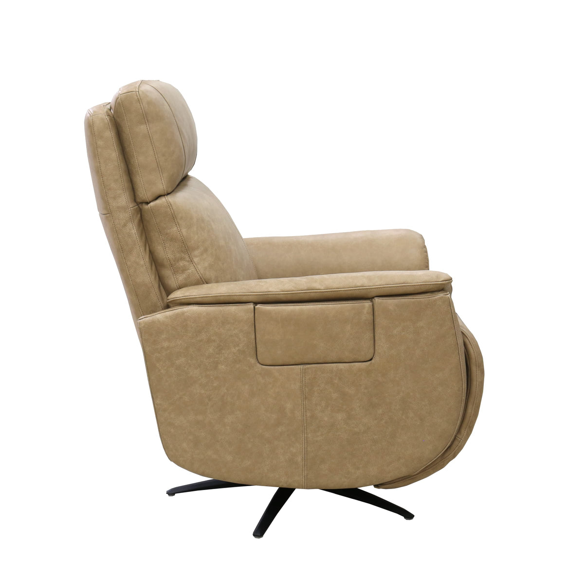 Flexsteel Cove Power Swivel Recliner with Power Headrest, Lumbar, Heat, & Massage