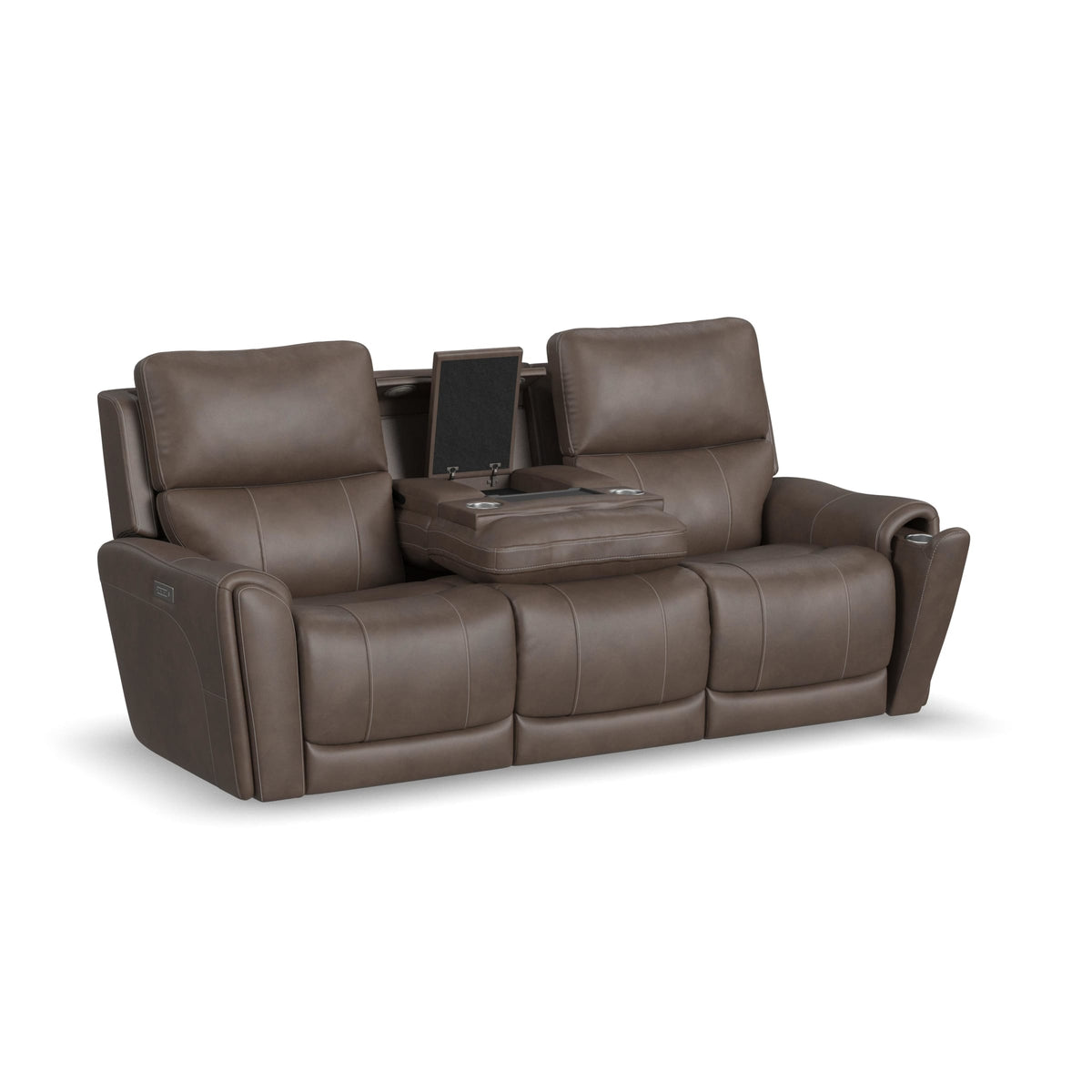 Flexsteel Carter Power Reclining Sofa with Console & Power Headrests & Lumbar