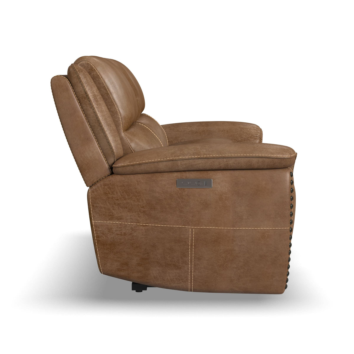 Flexsteel Beau Power Reclining Loveseat with Console & Power Headrests