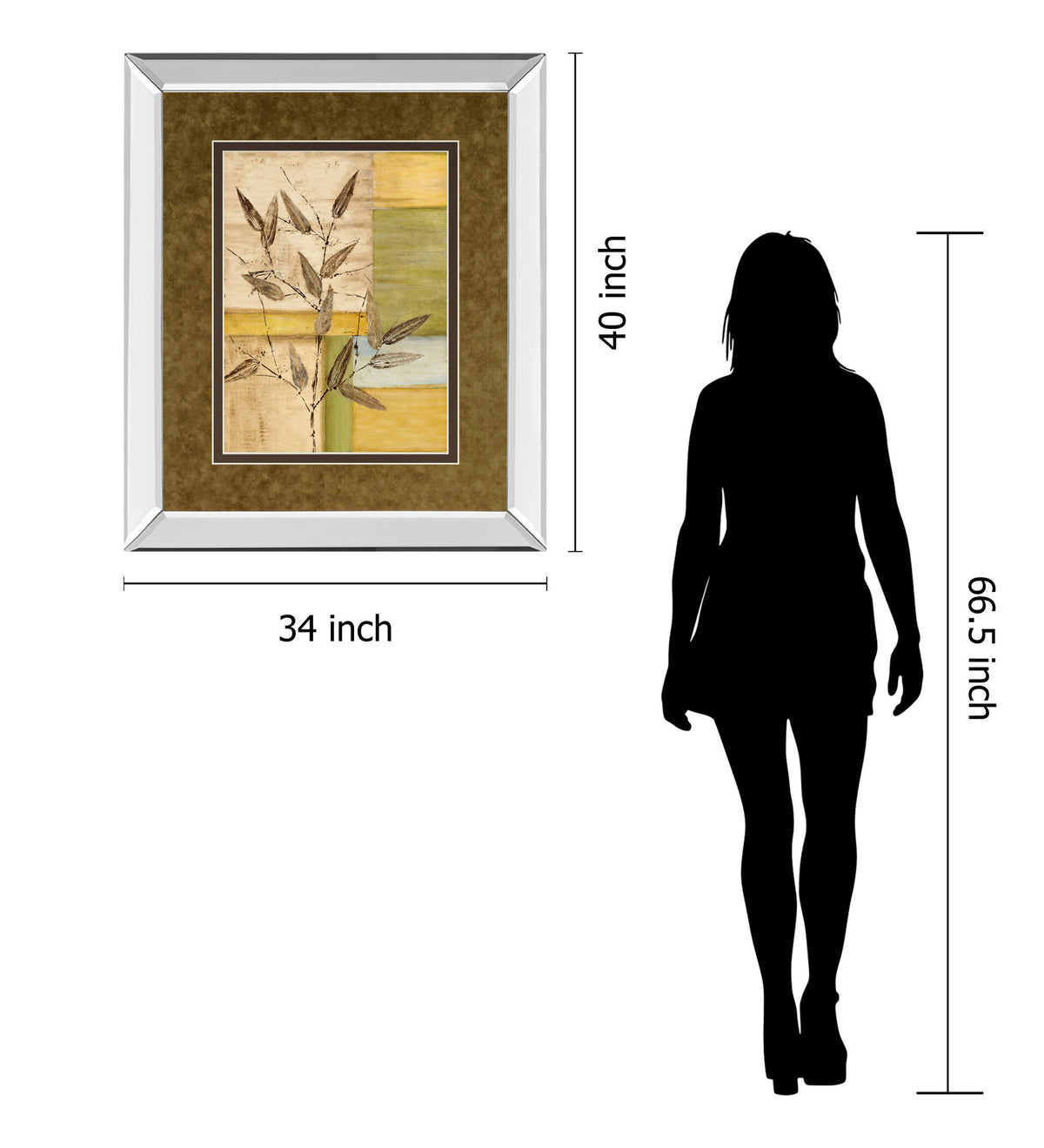 Urban Garden I By Norm Olson - Mirror Framed Print Wall Art - Light Brown