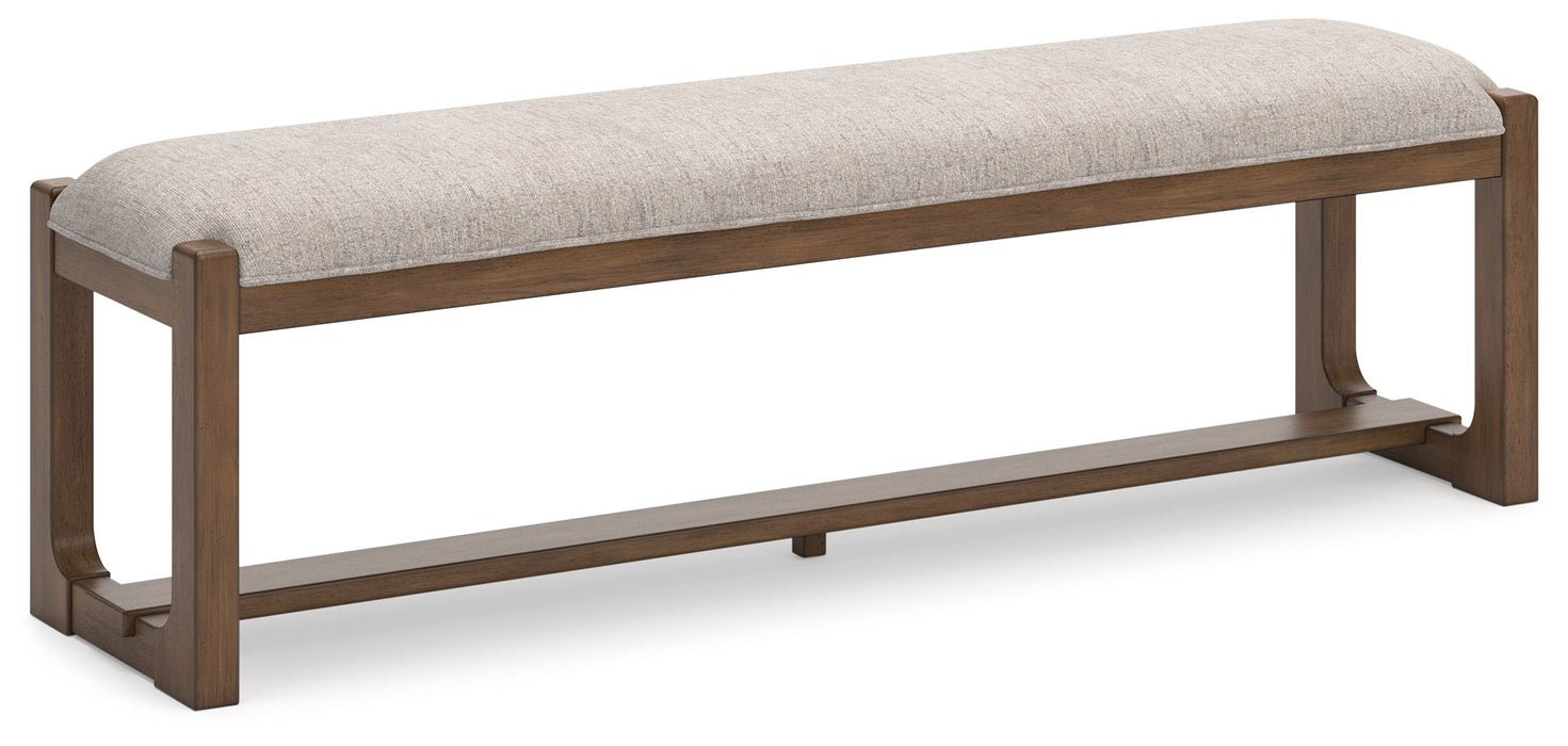 Cabalynn - Large Uph Dining Room Bench - Oatmeal / Light Brown