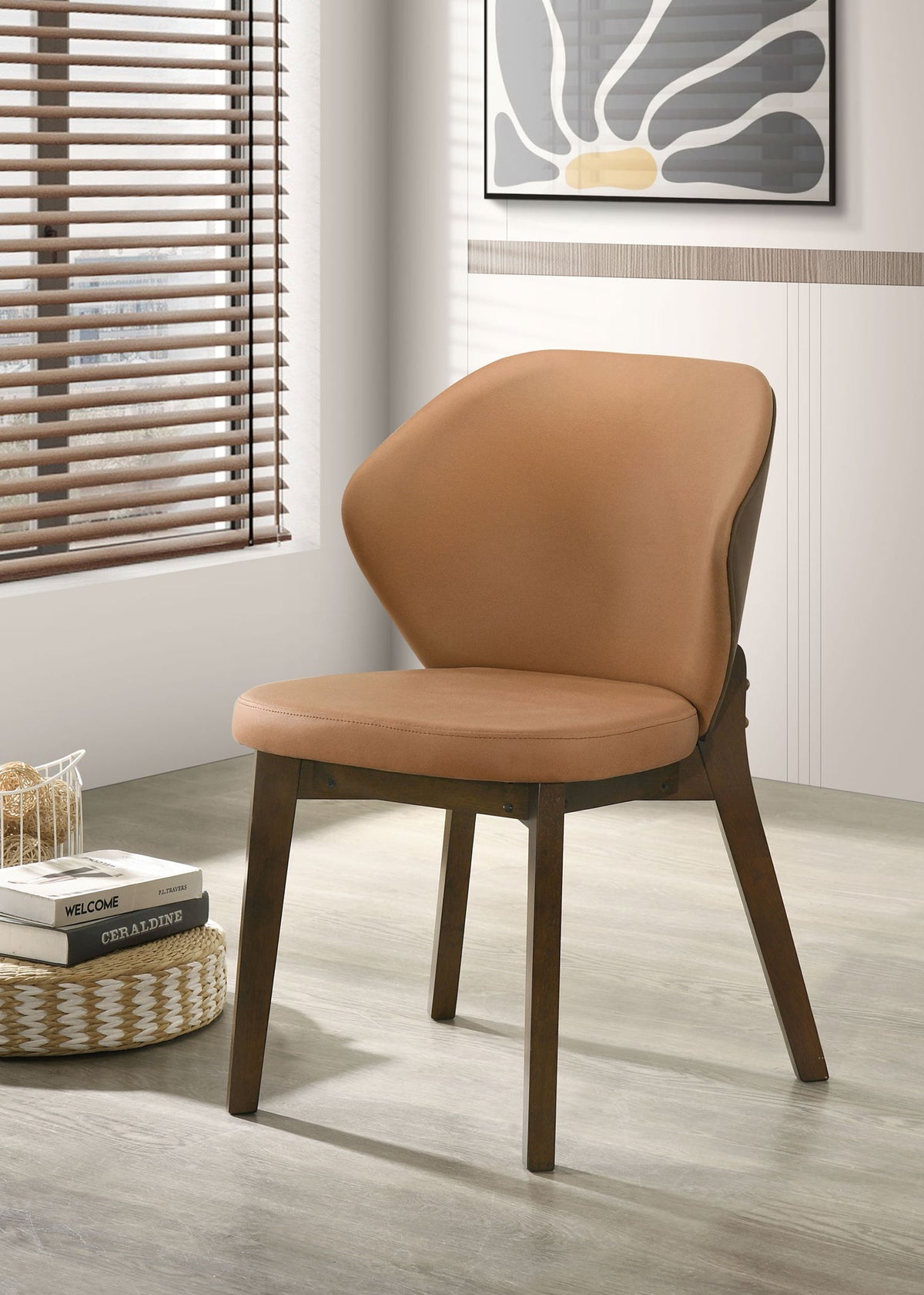 Randolph Dining Side Chair Butterscotch and Brown (Set of 2)