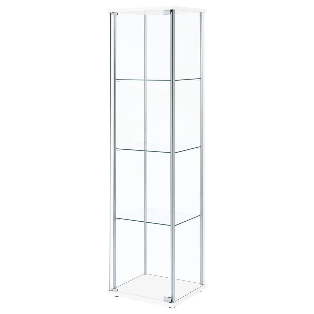 Bellatrix 3-shelf Clear Glass Curio Cabinet White