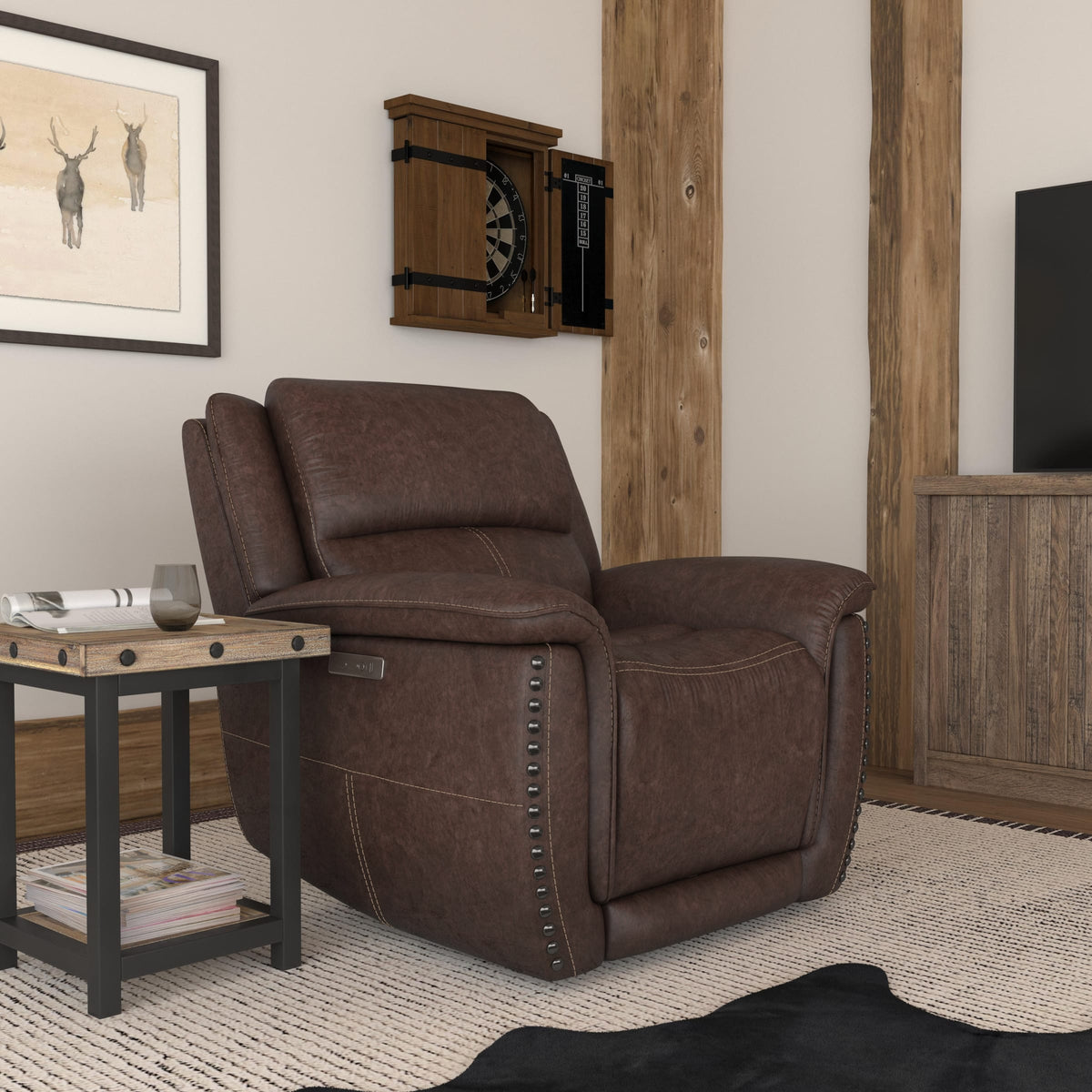 Flexsteel Beau Power Recliner with Power Headrest