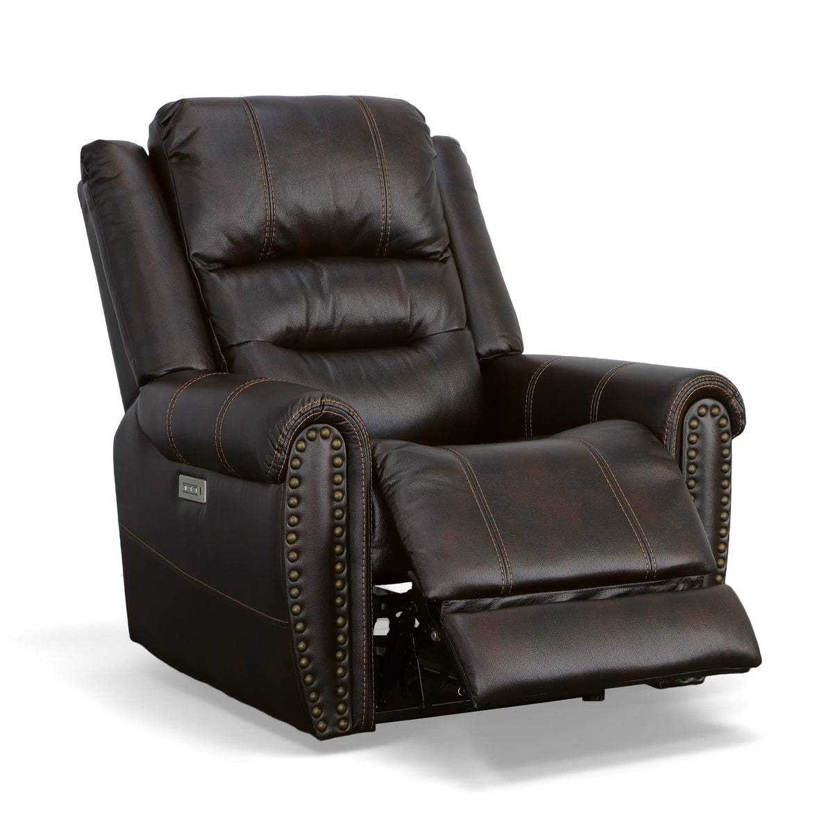 Flexsteel Oscar Power Recliner with Power Headrest & Lumbar