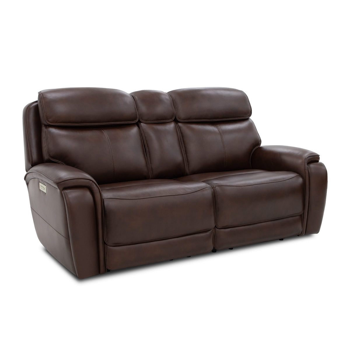 Flexsteel Walker Power Reclining Loveseat w/ Console, Power Headrest & Lumbar