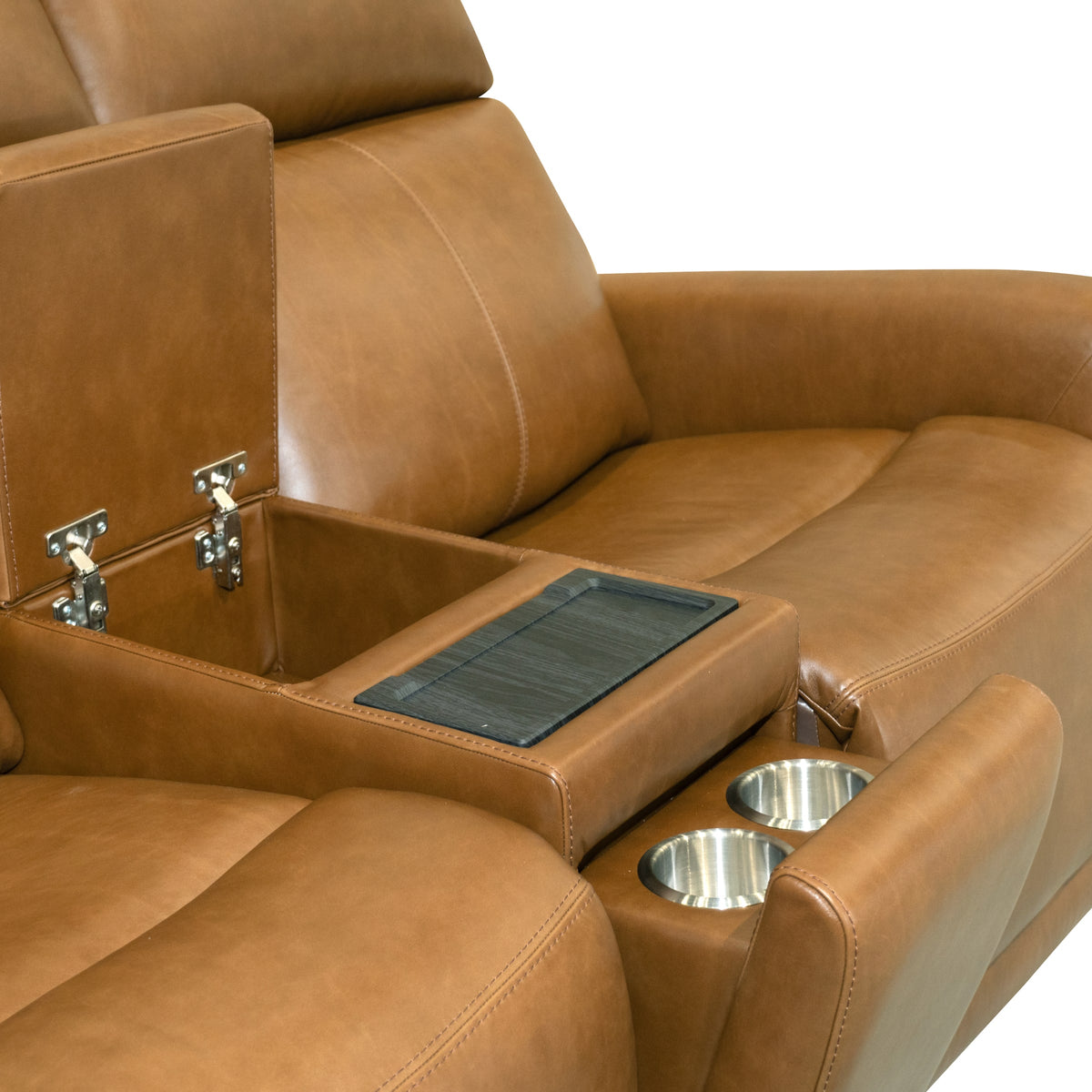 Flexsteel Alister Power Gliding Loveseat with Console, Power Headrests & Lumbar