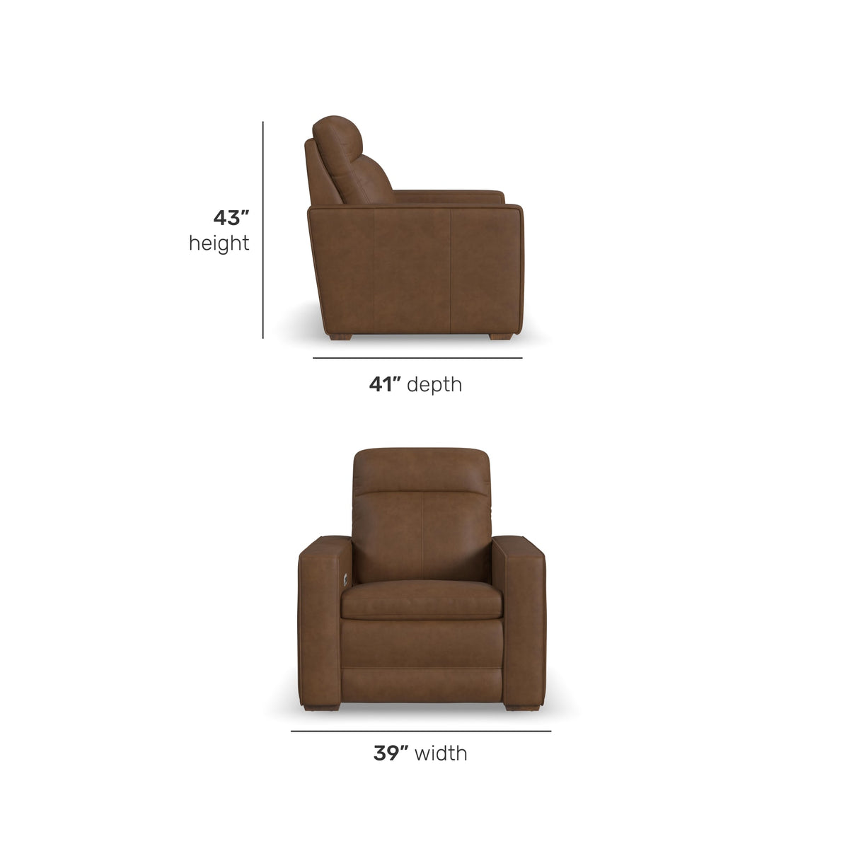 Flexsteel Dutch Power Recliner with Power Headrest & Lumbar