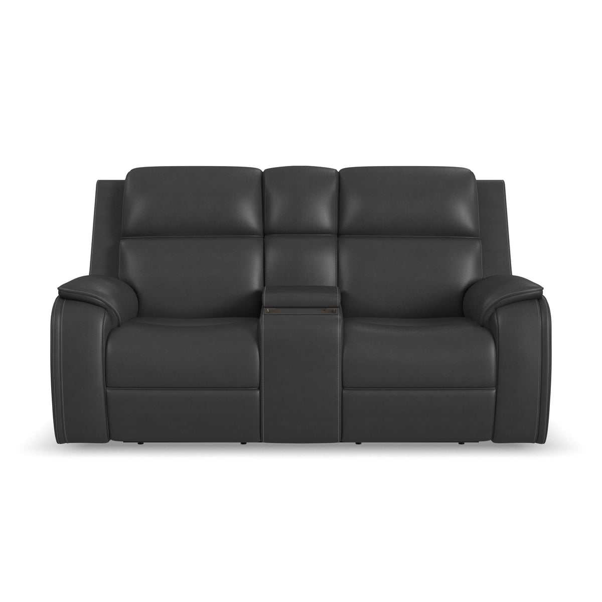 Flexsteel Ziggy Power Reclining Loveseat with Console, Power Headrest, Lumbar, Heat & Massage
