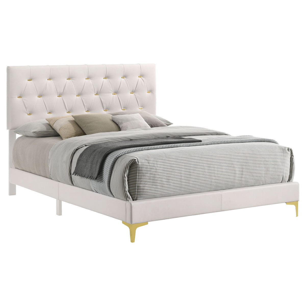 Kendall Upholstered Queen Panel Bed White