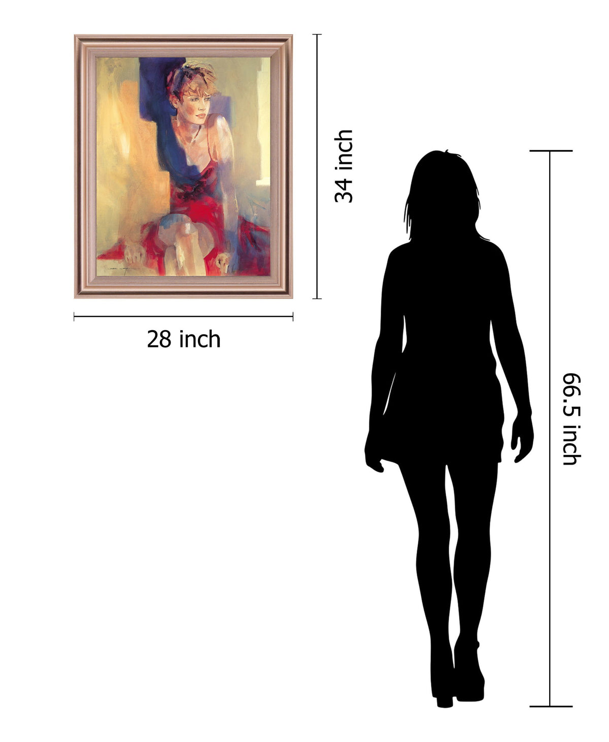 Crimson Reflection - 28" x 34" Framed Wall Art - Beige