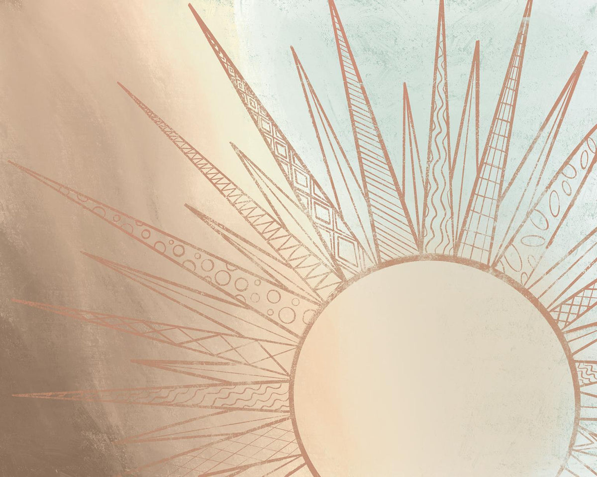 Celestial Sun Rising By Elizabeth Medley (Framed) - Light Brown