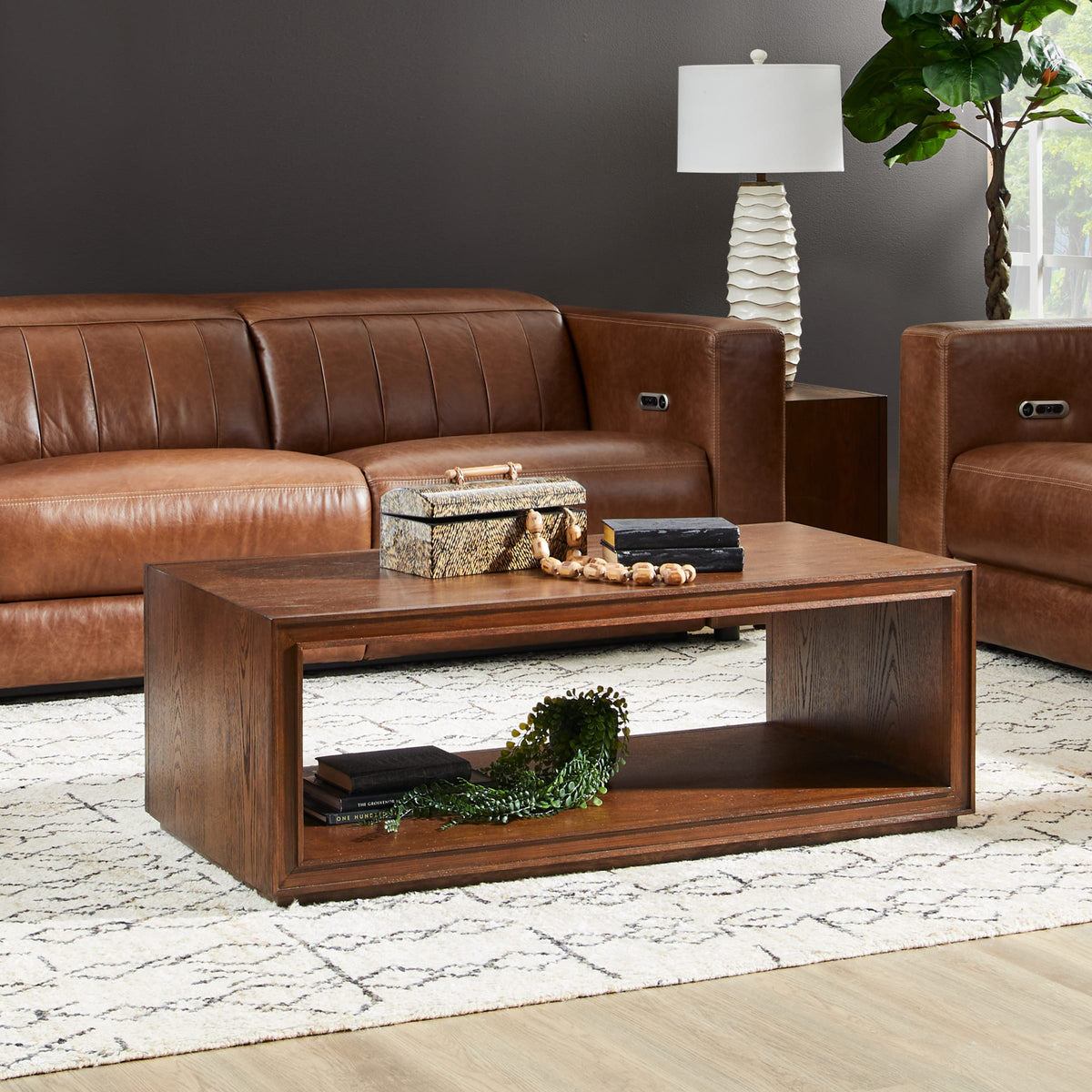 Flexsteel Waterfall Rectangular Coffee Table with Casters
