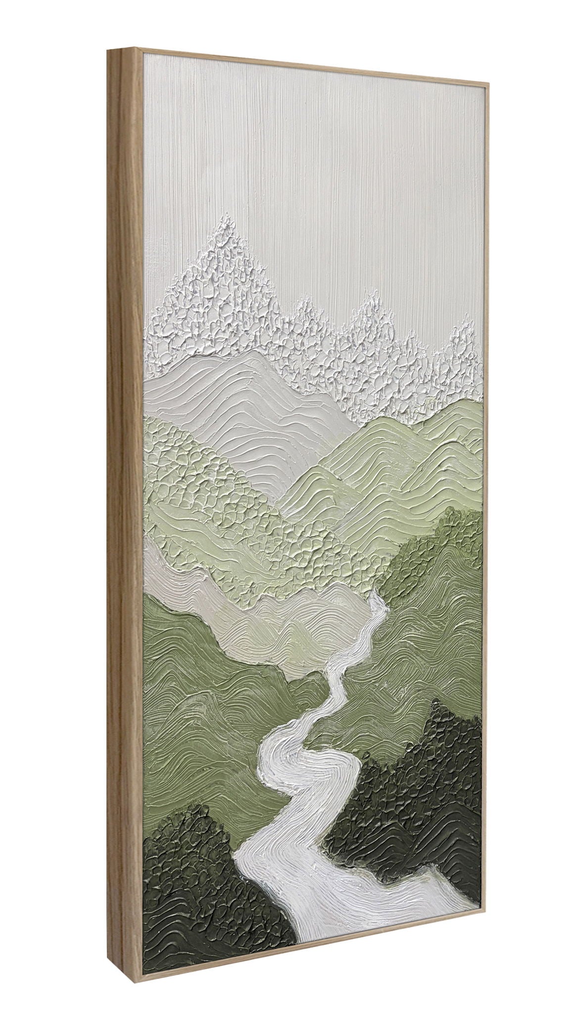 Verdant Passage I Hand-Painted Canvas In Frame - Black / Green
