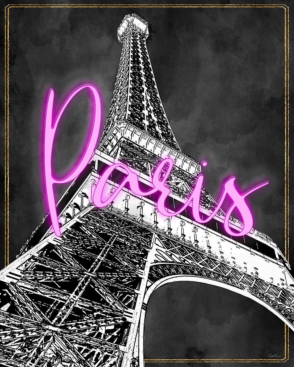 Neon Nights In Paris By Natalie Carpentieri - Dark Gray