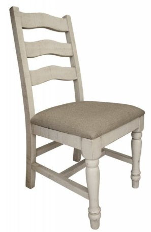Clearance: Ladderback Upholstered Side Chair – White