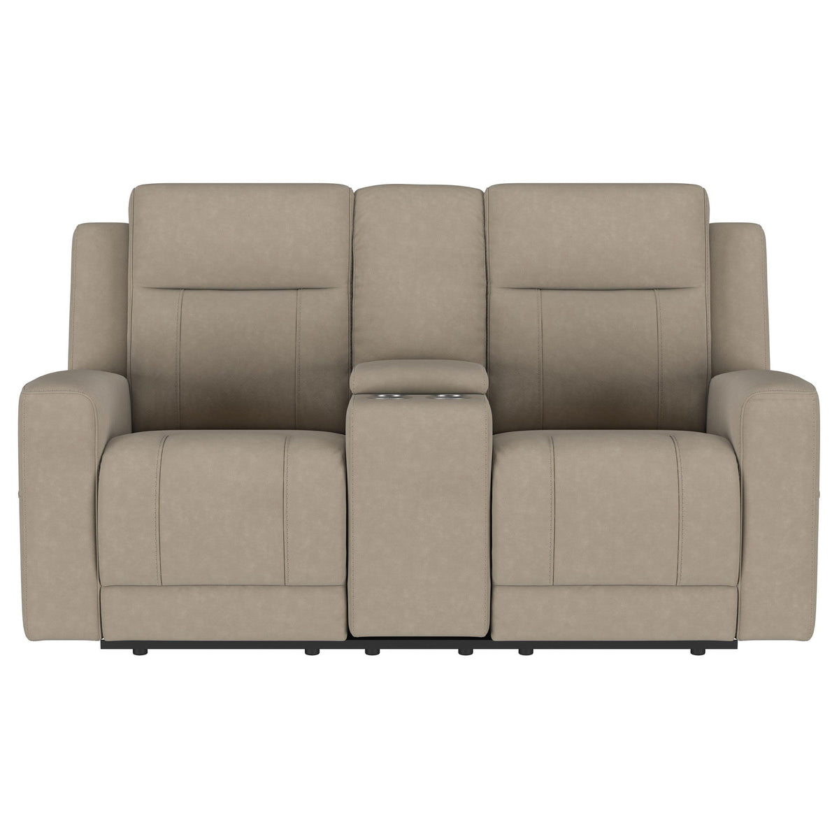 Brentwood Upholstered Motion Reclining Loveseat Taupe