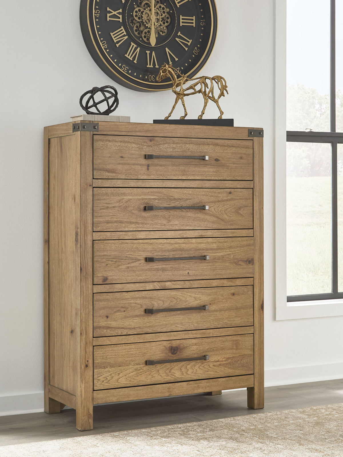 Ridgester - Five Drawer Chest - Light Brown